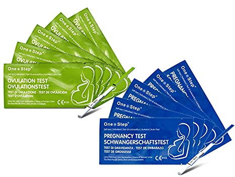 One Step® 15 x Tests d'ovulation en bandelette (20mIU/ml) + 5 x tests précoces de grossesse bandelettes (10mIU/ml)