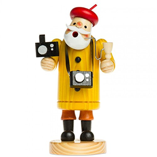 SIKORA RM-A Räuchermännchen aus Holz 3 Größen Verschiedene Motive, Farbe/Modell:A13 gelb - Fotograf, Höhe in cm:Höhe ca. 15 cm