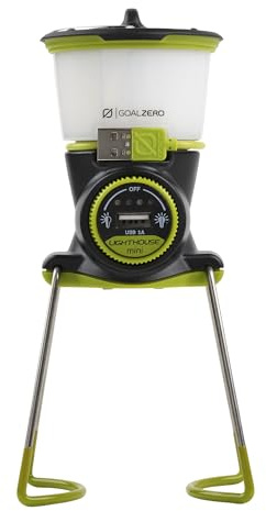 GROCA Lighthouse Min Lantern and USB Power Hub Dimmable runs 500 hours on low charges LED Light Full bright 600 lumens weight 227.5g, Black