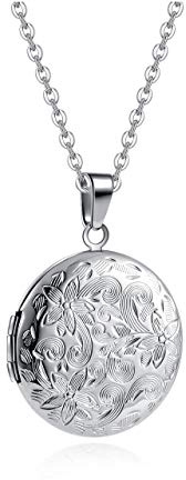 PiercingJak Vintage Collier Médaillon Personnalisé Photo Rond Ouvrant
