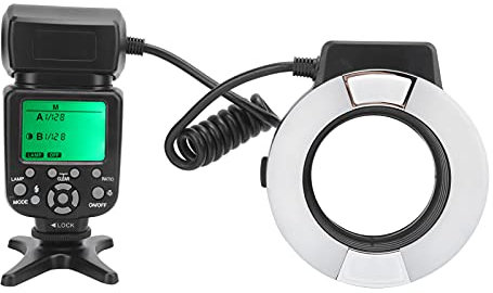 Flash Annulaire Macro, Flash Annulaire Macro TTL Numérique sur Appareil Photo avec Bague D'adaptation 8 Pièces, Prise en Charge du Flash TTL/manuel/flash Multiple, pour Appareil Photo Reflex Numérique