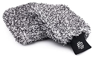 The Rag Company - The Cyclone Ultra Wash Mitt + Cyclone Ultra Wash Pad 6in x 8in Combo Pack - Microfiber Blend, Twist Loop Interior Liner Ideal for Foam, Soap + Bucket, & Rinseless Washing Methods