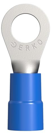 ERKO professional insulated ring cable lugs 100 pieces for M5 screws and wire size of 1.5 ÷ 2.5 mm², with polyamide insulation, manufactured according to DIN 46234