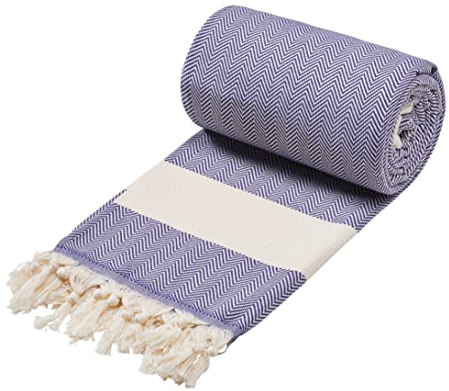 Sowel® XXXL Hamamtuch, Strandtuch, Fouta, 100% Baumwolle, 200x240 cm, Navy Blau
