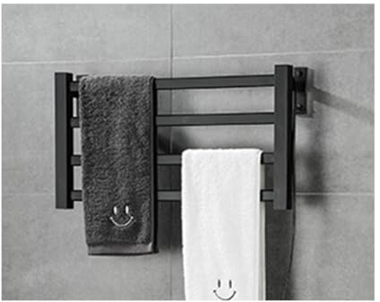 WRJAHCG Seche Serviette Electrique Soufflant,Radiateur De Salle De Bain éLectrique avec Thermostat De ContrôLe Intelligent SèChe-Serviette éLectrique Mural 55w SèChe Serviette éLectrique,Noir