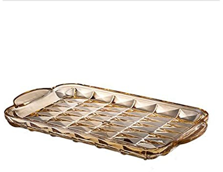 SUNESA Charola de Servicio Bandeja de Cristal de la Bandeja de Servir con la Bandeja Multifuncional de la Bandeja de la Bandeja de la Fruta del Mango Bandeja Decorativa