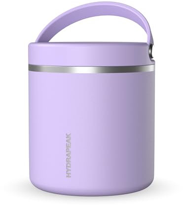 Hydrapeak 25oz Stainless Steel Vacuum Insulated Thermos Food Jar | Hot & Cold Food Thermos, Wide Mouth, Leak-Proof, 10 Hours Hot, 16 Hours Cold (Lavender)