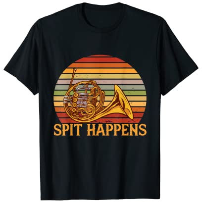 Hornspieß Happens French Horn Spieler Vintage Retro T-Shirt
