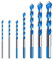 Qrity Brocas con Punta Juego de Brocas con Punta de Carburo para Azulejos, Metal, Vidrio, Baldosas Cerámica de Porcelana, Ladrillo, Plástico y Madera - 3mm/4mm/5mm/6mm/8mm/10mm/12mm