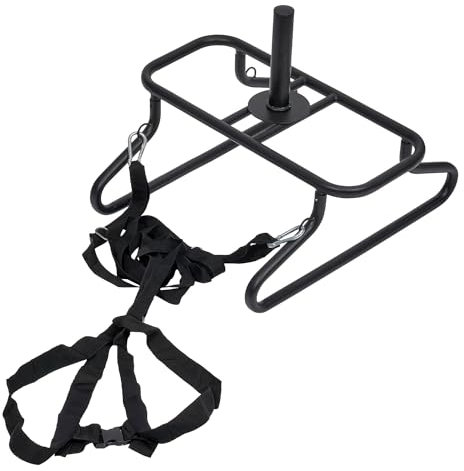 Sport-Thieme Gewichtsschlitten Tube für Startblock | Frei nutzbar, mit 30 oder 50 mm Hantelscheibenaufnahme | Inkl. Transporttasche Schultergurt Beckengurt | Sprinttrainer Schwarz