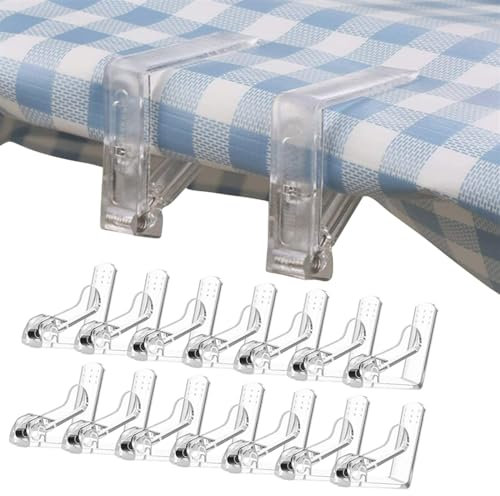 Tischtuchklammern Plastic Tablecloth Clips Transparent Non-Slip Securing Holder Decorative Leaf Tablecloth Clamp Holder Table Cover Clamps