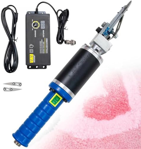 Cashwise Elektrische Tufting-Teppich -Schnitzschere, Gravur-Trimm-Modellierschere, 200-W-Tufting-Zubehör für Tufting-Kunst, elektrische Stoffschere mit Ersatzschneidklinge