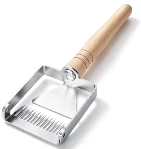Changor Entdeckelungsgabel für Imker, Professionelle Honigwaben Entkappungsgabel aus Edelstahl, Robuste Bienenstock Werkzeug mit Holzgriff, Abdeckgabel für Bienenzucht und Honigernte