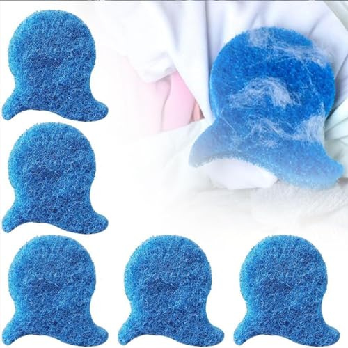 Pet Hair Remover for Laundry, 2024 New Update Dog Hair Remover for Laundry, Pet Hair Remover Balls for Washing Machine, Reusable Hair and Lint Catcher,Wet and Dry Use Pet Hair Catcher (5PACK Blue)