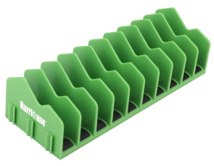 HURRICANE Plier Organizer Rack, 10-Slot Pliers Rack with Non-Slip Rubber Base, Tool Organizer, Tool Drawer Toolbox Storage, Green, Extendable Design, Fit 3” H, 1 Pack