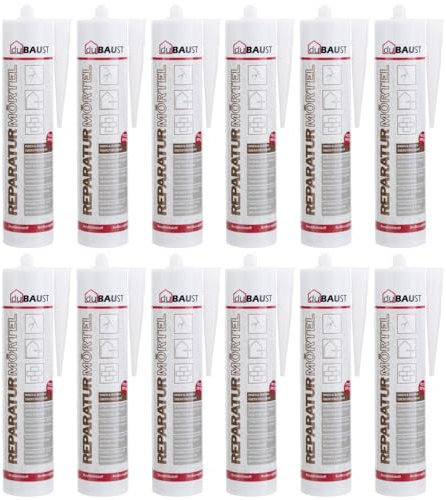 dubaust REP24 Reparaturmörtel Fugenmörtel Express Zement Mörtel Innen Aussen 310ml Kartusche Zementgrau (12)