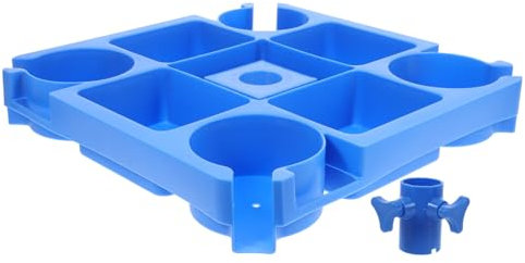 CAXUSD Portavasos para Bebidas De Playa Patio y Jardín con Bandeja para Mesa De Sombrilla Compartimentos para Refrigerios y Soporte para Teléfono para Exteriores