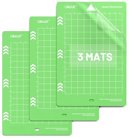 Likcut Standardklebkraft Schneidematte, 11,43 x 16,51 cm, 3 Stück, Grün | Schneidematte für Glee S501 Plotter, Für Karton & Vinyl