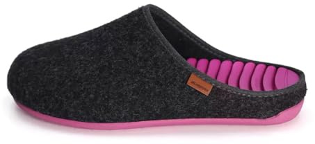 surippa | 3.0 RELAX | Zapatillas de estar por casa | Disminuye sensación de fatiga y dolor de pies (Antracita - Púrpura, Sistema tallas calzado EU, Adulto, Números, mediano, 41)