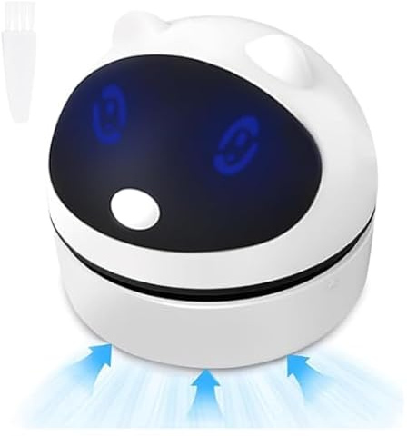 Mini Aspirateur de Table, Aspirateur de Bureau, Aspirateur de Table sans Fil a 360°, USB Rechargeable, pour La Maison Et Le Bureau, pour Table Bureau Coussin Voiture Clavier, Ramasse Miette