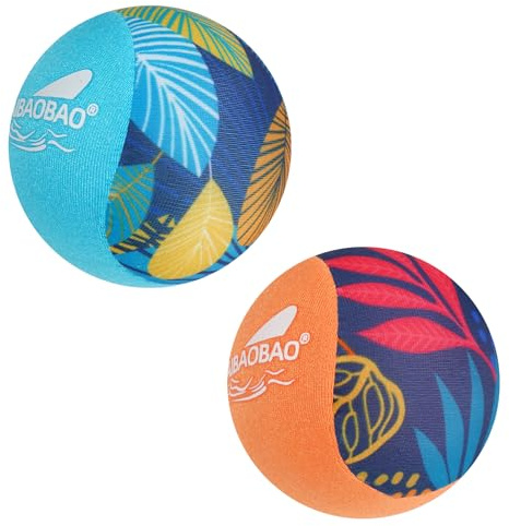 AIBAOBAO 2 Pcs Pro Water Skipping Balls, Pool Balls for Adults with Net Bag for Lakes, Rivers, Beach, Jumping Skimming for Swimming Pool Outdoor Beach Games, Skip Ball for Ocean, Family Summer Games