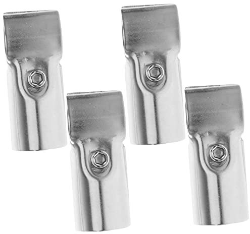 ETHZZLE 4pcs Stainless Steel Pipe Fittings Panel Clamps for Woodworking Chain Link Fence Clamp for Greenhouse Shelf End Rail Bracket