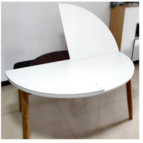 Tavolo da pranzo rotondo pieghevole – 200,7 cm bianco top Extender senza gambe tavolo da banchetto design salvaspazio per cucina sala da pranzo uso esterno – portatile e versatile