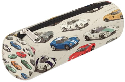 Mexpekil Cool Race Cars Pencil Case for Girls Boys Stationery Pouch Organiser Small School Supply Bag for Students Office