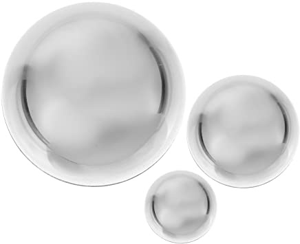 Gatuida Media Bola Decorativa De Acero Inoxidable Hueca Pulida De Espejo 51-150mm para Decoración Interior Exterior 3 Piezas Resistente Corrosión Acabado Espejo