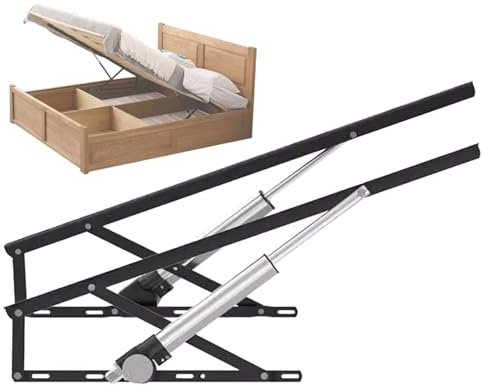 Meccanismo di sollevamento elettrico per letto con telecomandi, capacità di carico di 600 kg, supporto per cerniera, kit di sollevamento per contenitore da 2 pezzi per letto contenitore Black-150cm