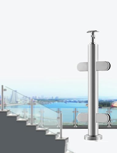 Juego de barandillas de vidrio de acero inoxidable 304 para exteriores, para balcón, terraza y escaleras, 850 mm de alto, diseño duradero y elegante, perfecto para espacios modernos