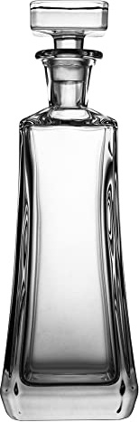 Gala&K | Botella de cristal | Decantador | Para whisky o licor | Colección AREZZO | 9,6x9,6x29 cm.