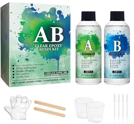 Wood Glue - Quick Dry Epoxy Adhesive For Craft Projects | Clear AB Resin Formula With Strong Bonding Strength, For Hotel, Restaurant Maintenance, Home Repair, Workplace