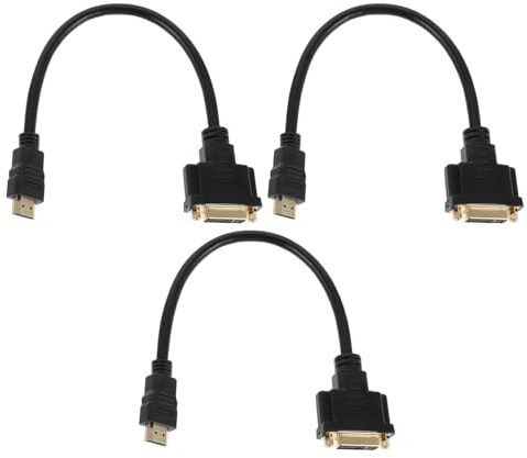 Générique 3pièces Lot de Convertisseurs Interface Multimédia Haute Définition vers Dvi Adaptateur Câble Connecteur Mâle vers Femelle pour Moniteur HDTV
