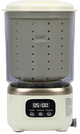Depisuta Tragbare Waschmaschine, 2 L, Wiederaufladbar, Zum Schleudern, Kabellos, Mini-Unterwäschewaschmaschine mit Dehydrierungsinnenraum und Platte, Leichter, Kompakter Färber (Beige)