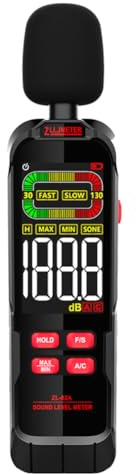 Dioche Tester di Decibel di Rumore Tester di Decibel di Rumore Domestico - Fonometro Digitale Professionale DB - Palmare con Display LCD Retroilluminato, Funzione Max/Min, Design Ergonomico per