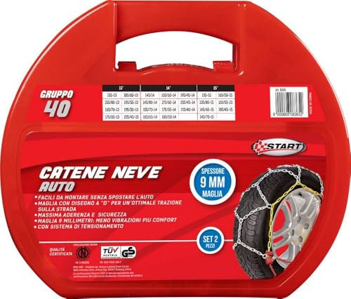 START Set di 2 Pezzi Catene da Neve per Auto, 9 mm, Gruppo 40