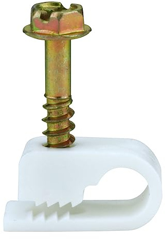 Skywalker Flexible Single Cable Screw Clips (Pack of 100 / White)