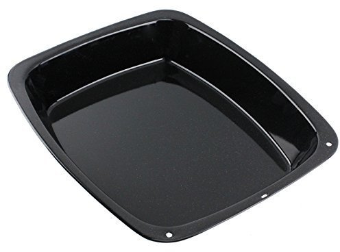 Spares2go Large Vitreous Enamel Roasting Tin Oven Baking Tray