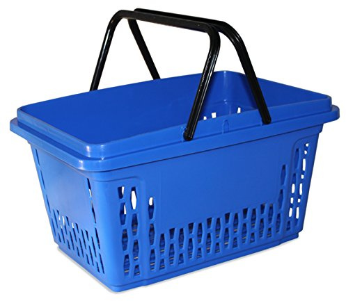Gerso 10 corbeilles de Vente en Plastique à 2 Branches 40 litres polypropylène Choix varié de Couleurs (10, Bleu)