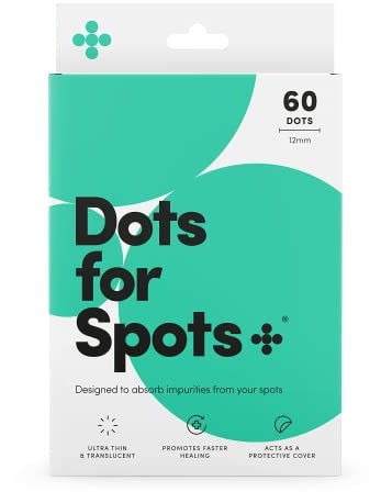 Dots for Spots Acne Patches - Pack of 60 Translucent Hydrocolloid Pimple Patch Spot Treatment Stickers for Face and Body - Fast-Acting, Vegan & Cruelty Free Skin Care