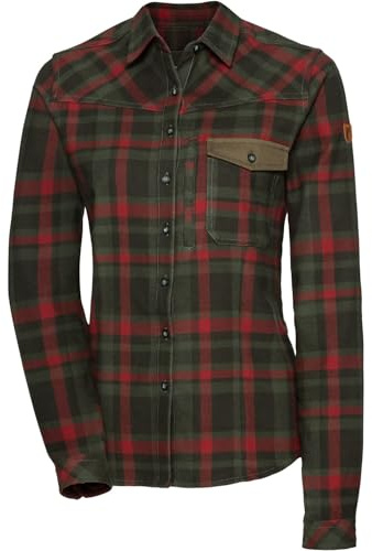 Parforce Damen Jagdbluse Skandi Oliv/Rot kariert XL