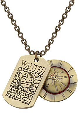 FAADBUK Bijoux Anime Collier Chapeau de Paille en Bronze Porte-clés Chapeau de Paille en Bronze pour Fans de Cosplay Cadeau, Acier inoxydable, Acier inoxydable.