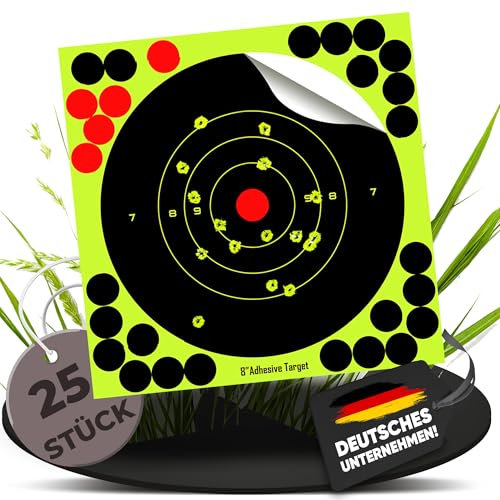 25 Fritz-Cell Splitterziele Splittersticker Typ 8098 selbstklebend Zielscheibe für alle Gewehre, Pistolen, Luftgewehre, Airsoft, BB, Diabolo kompatibel mit Splatterburst Zielen