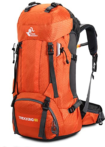 Bseash 60L Wasserdichter leichter Wanderrucksack mit Regenschutz, Outdoor Sport Tagesrucksack Multifunktions Reisetasche für Klettern Camping Reisen