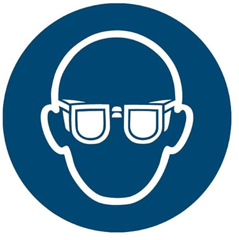 10 Aufkleber Schutzbrille benutzen - ø 21 cm - M004 - UV- und witterungsbeständig - ISO 7010 - nachhaltig - Gebotszeichen Schild (21 cm, Schutzbrille)