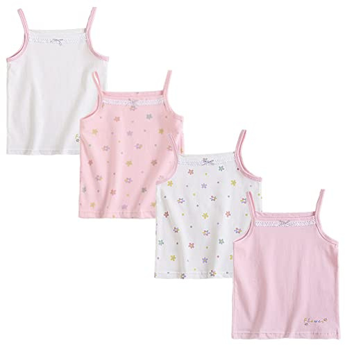 FedMois 4er Pack Mädchen Unterhemden Baumwolle Hemden Top