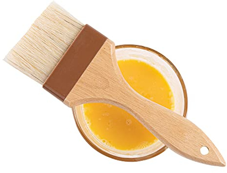 Restaurantware Pastry Tek 3 Inch Wide Buttering Brush 1 Boar Bristle Pastry Brush - Hardwood Handle Built-In Hanging Hole Wood Basting Brush Sturdy Ferrule For Glazing And Basting