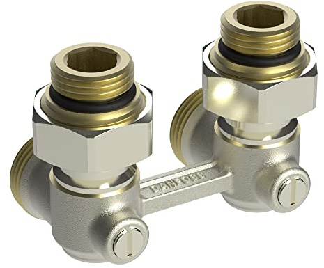 Danfoss Hahnblock RLV-KB f. Zweirohranl. vernickelt R 1/2 E