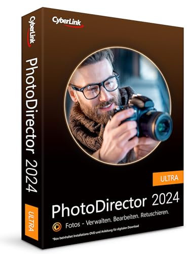 CyberLink PhotoDirector 2024 Ultra | Leistungsstarkes Bildbearbeitungsprogramm | Komplettes Fotostudio | Erstellt perpekte Fotocollage / Fotoshow / Panorama | Lichteffekte | GIF | Windows 10/11 [Box]